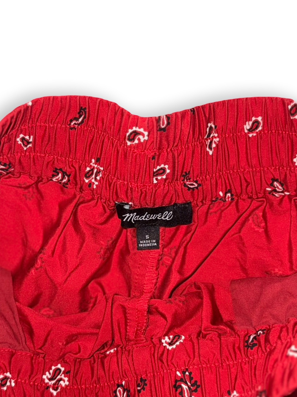 Madewell Red Bandana-Print Shorts - Picture 3 of 4